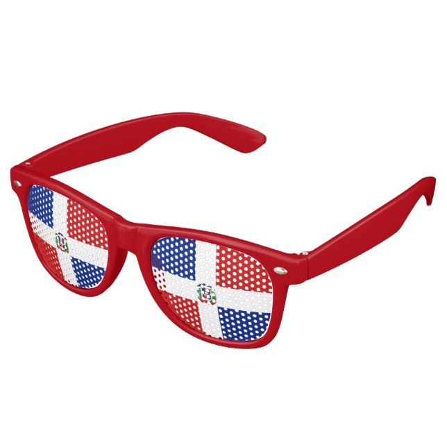 Lunettes De Fête Retro Drapeau de la République Dominicaine (Angulaire)