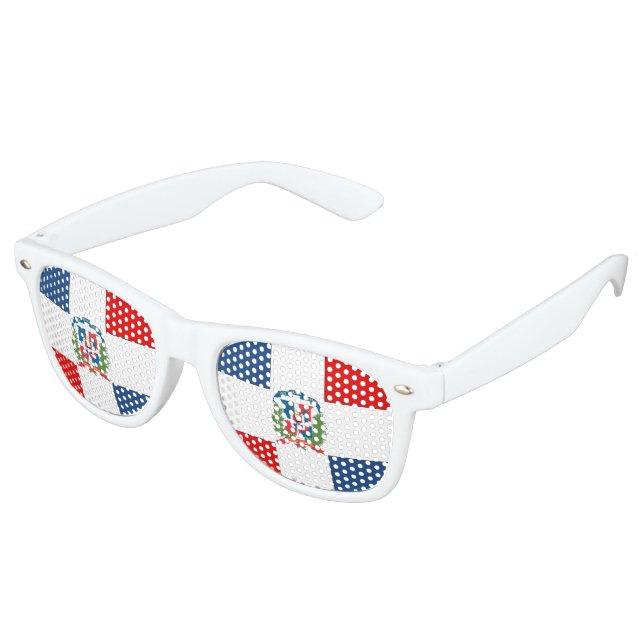 Lunettes De Fête Retro Drapeau de la République Dominicaine (Angulaire)