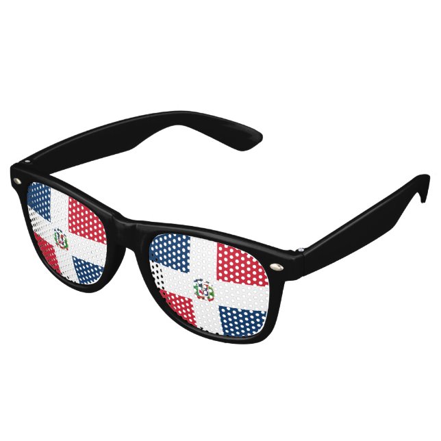 Lunettes De Fête Retro Drapeau de la République Dominicaine (Angulaire)
