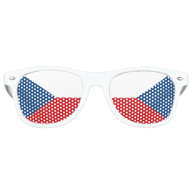Lunettes De Fête Retro Drapeau de la République tchèque (Devant)