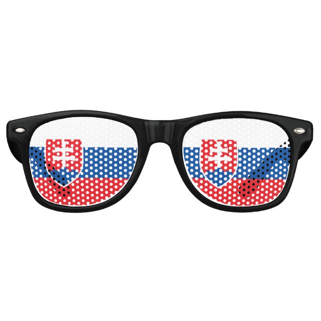 Lunettes De Fête Retro Drapeau de la Slovaquie (Devant)