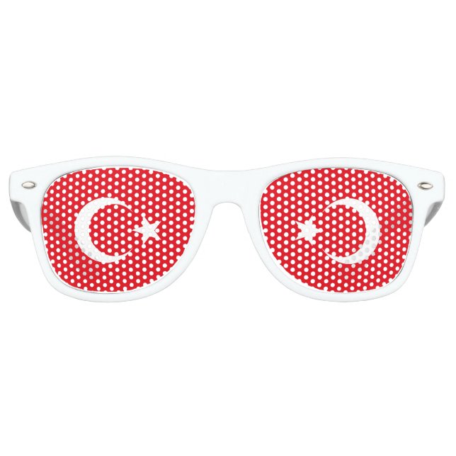 Lunettes De Fête Retro Drapeau de la Turquie (Devant)