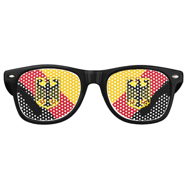 Lunettes De Fête Retro Drapeau de l'Allemagne (Devant)