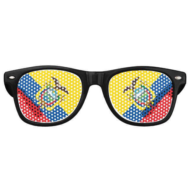 Lunettes De Fête Retro Drapeau de l'Équateur (Devant)