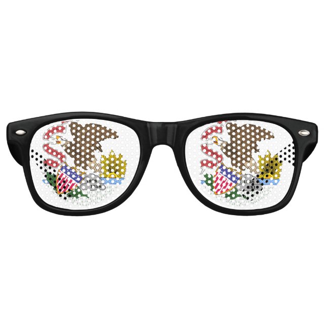 Lunettes De Fête Retro Drapeau de l'Illinois (Devant)