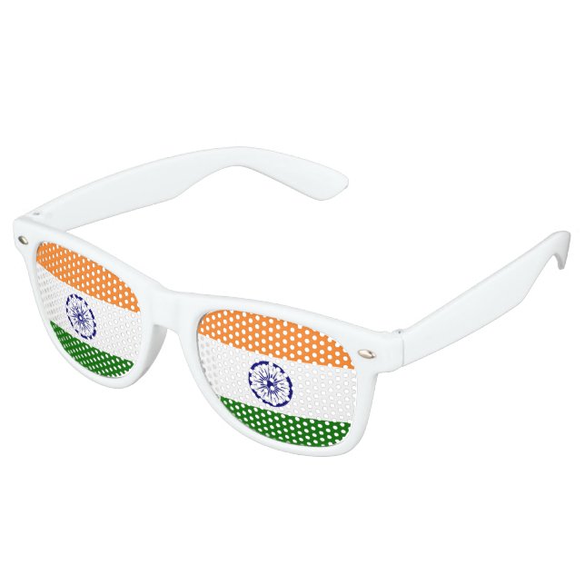 Lunettes De Fête Retro Drapeau de l'Inde (Angulaire)