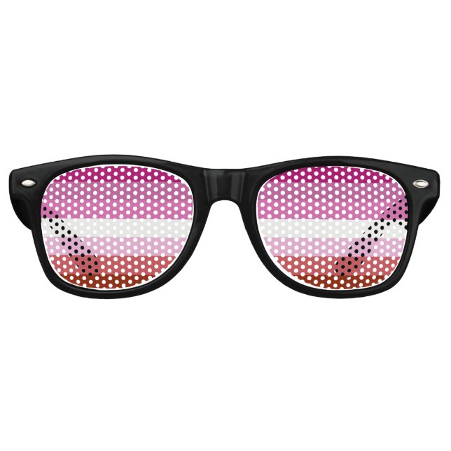 Lunettes De Fête Retro Drapeau de lipstick Lesbian Pride (Devant)