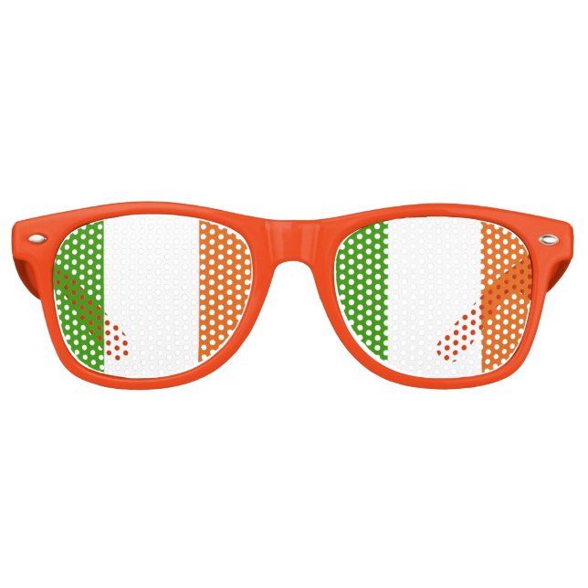 Lunettes De Fête Retro Drapeau de l'Irlande pour les patriotes irlandais (Devant)