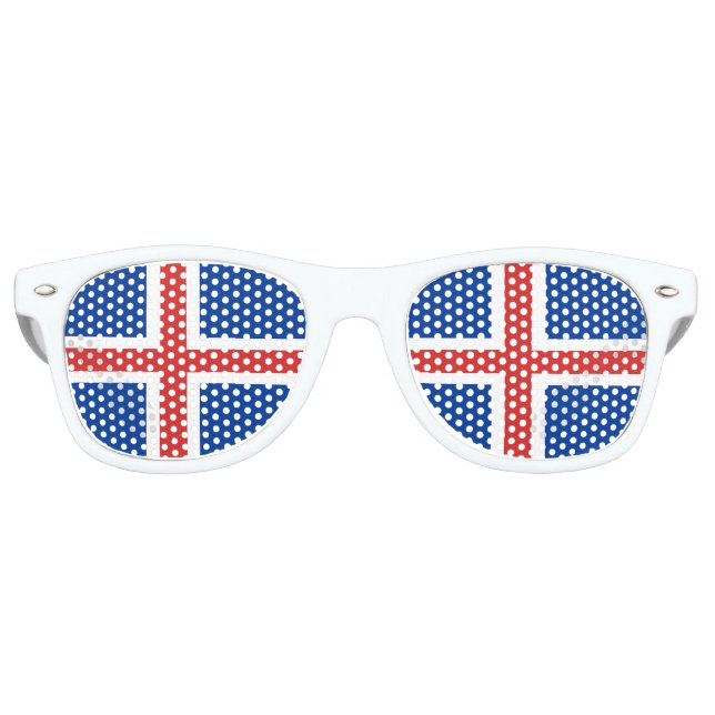 Lunettes De Fête Retro Drapeau de l'Islande (Devant)