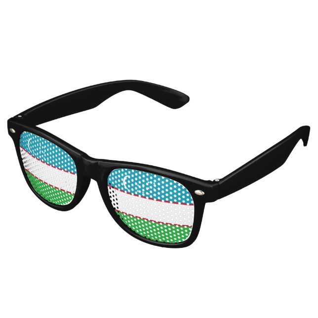 Lunettes De Fête Retro Drapeau de l'Ouzbékistan (Angulaire)