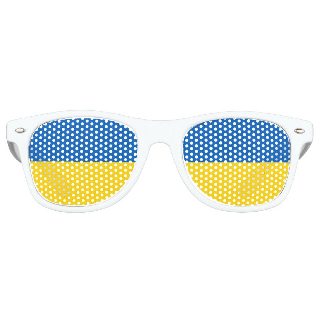 Lunettes De Fête Retro Drapeau de l'Ukraine (Devant)