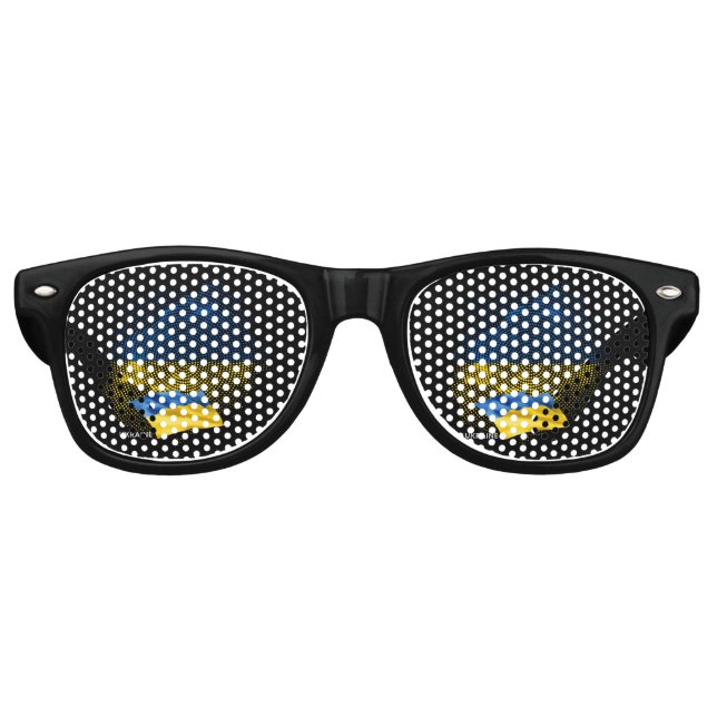 Lunettes De Fête Retro Drapeau de l'Ukraine (Devant)