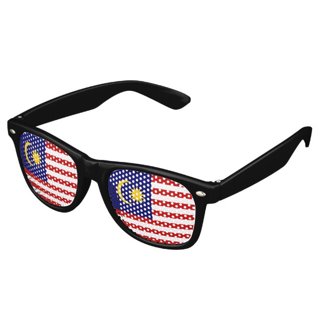 Lunettes De Fête Retro Drapeau de Malaisie (Angulaire)
