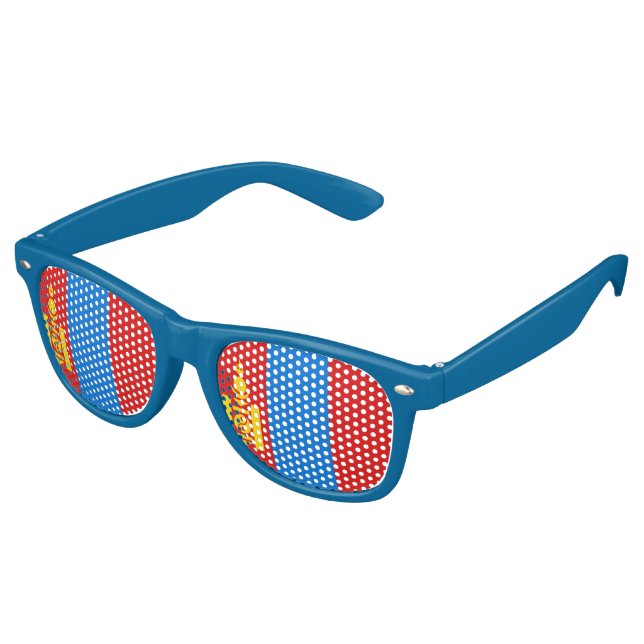 Lunettes De Fête Retro Drapeau de Mongolie (Angulaire)