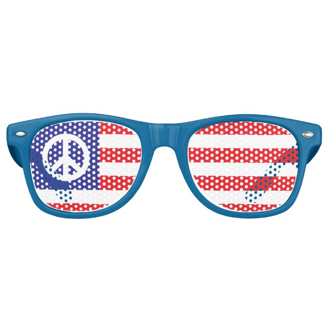 Lunettes De Fête Retro Drapeau de paix américain (Devant)