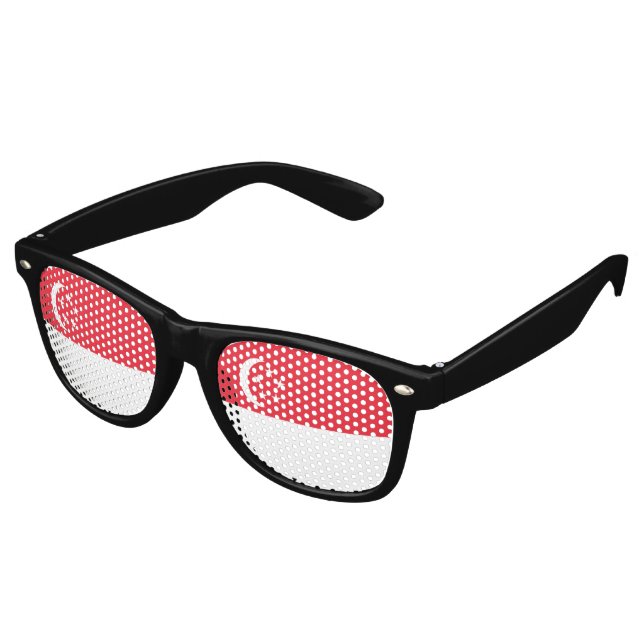 Lunettes De Fête Retro Drapeau de Singapour (Angulaire)