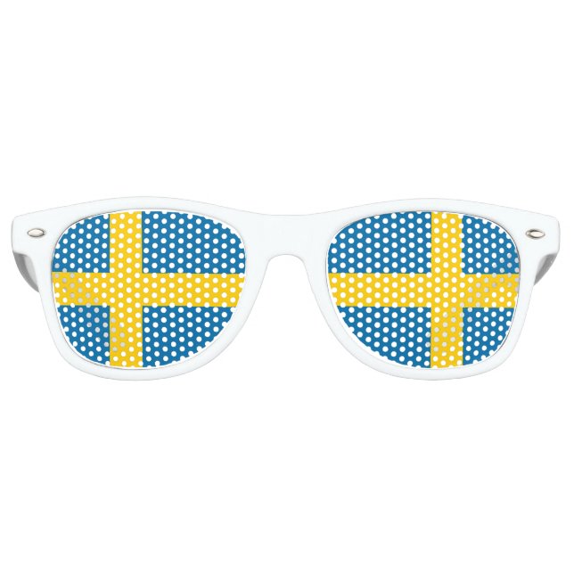 Lunettes De Fête Retro Drapeau de Suède (Devant)
