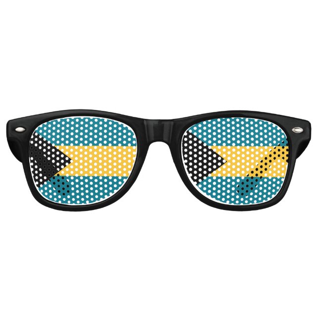 Lunettes De Fête Retro Drapeau des Bahamas (Devant)