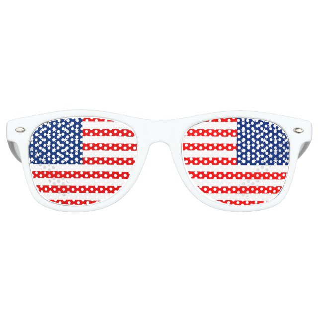 Lunettes De Fête Retro Drapeau des États-Unis (Devant)