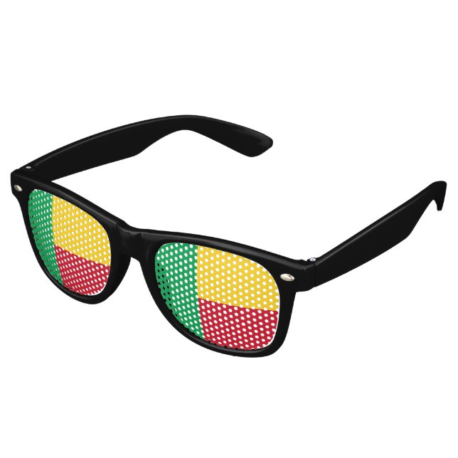 Lunettes De Fête Retro Drapeau du Bénin (Angulaire)