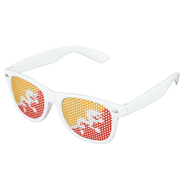 Lunettes De Fête Retro Drapeau du Bhoutan (Angulaire)