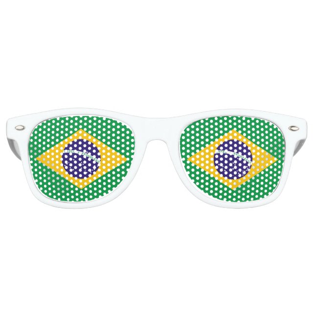 Lunettes De Fête Retro Drapeau du Brésil (Devant)