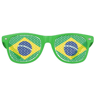 Lunettes De Fête Retro Drapeau du Brésil