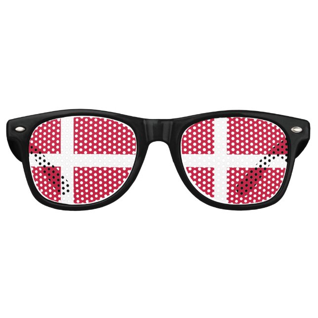 Lunettes De Fête Retro Drapeau du Danemark (Devant)