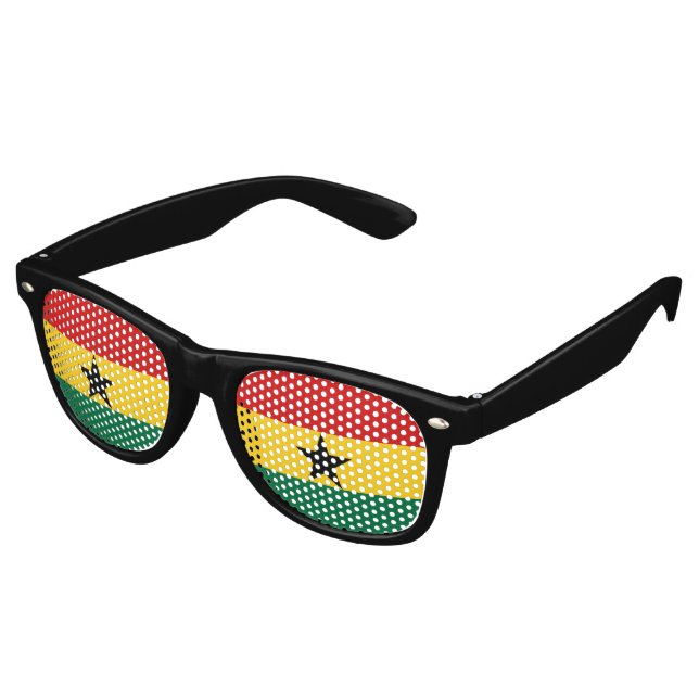 Lunettes De Fête Retro Drapeau du Ghana (Angulaire)