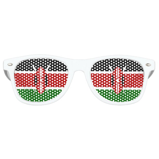 Lunettes De Fête Retro Drapeau du Kenya (Devant)