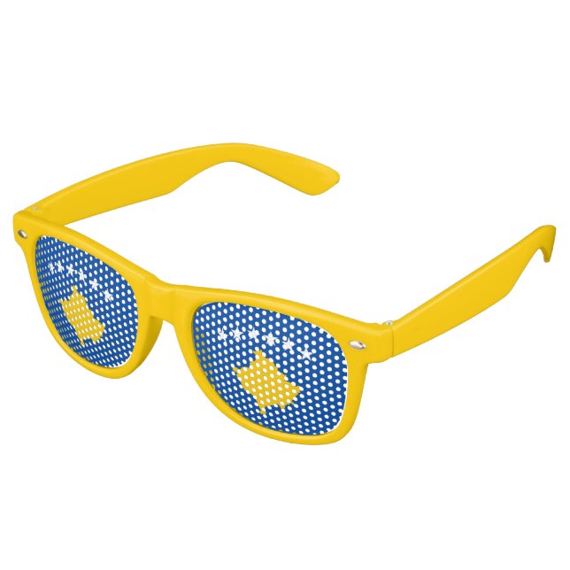 Lunettes De Fête Retro Drapeau du Kosovo (Angulaire)