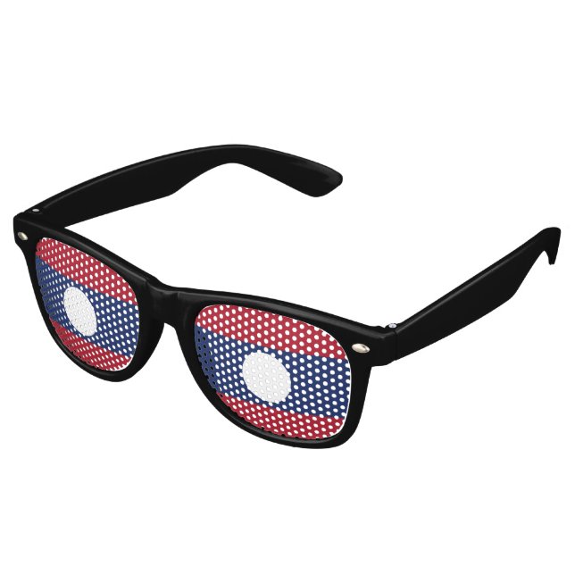 Lunettes De Fête Retro Drapeau du Laos (Angulaire)