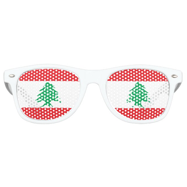 Lunettes De Fête Retro Drapeau du Liban (Devant)