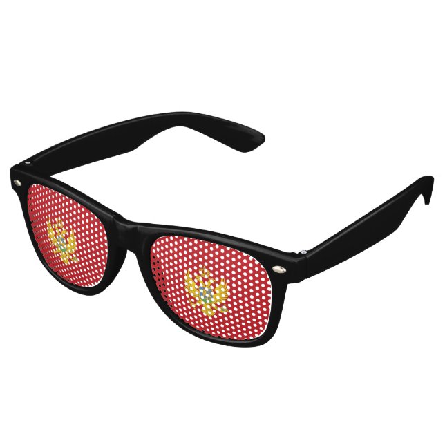 Lunettes De Fête Retro Drapeau du Monténégro (Angulaire)