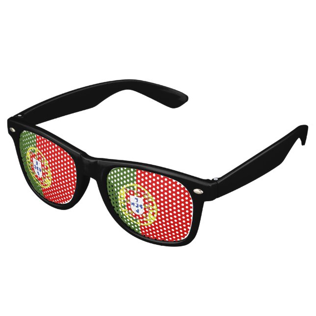 Lunettes De Fête Retro Drapeau du Portugal (Angulaire)