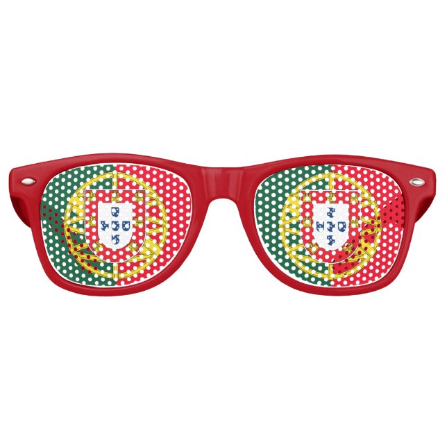 Lunettes De Fête Retro Drapeau du Portugal (Devant)