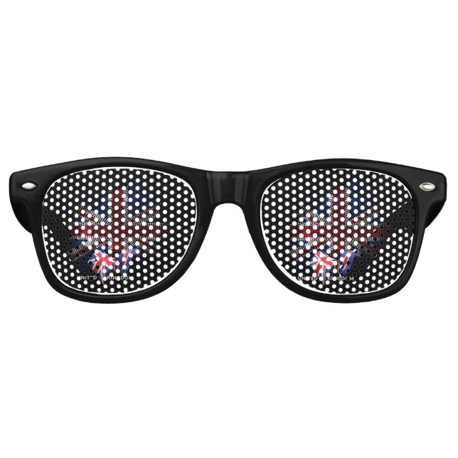 Lunettes De Fête Retro Drapeau du Royaume-Uni (Devant)