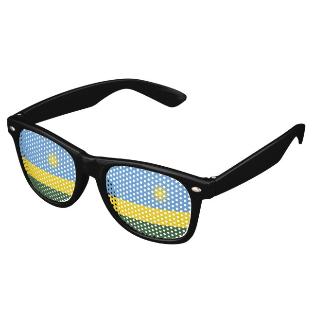 Lunettes De Fête Retro Drapeau du Rwanda (Angulaire)