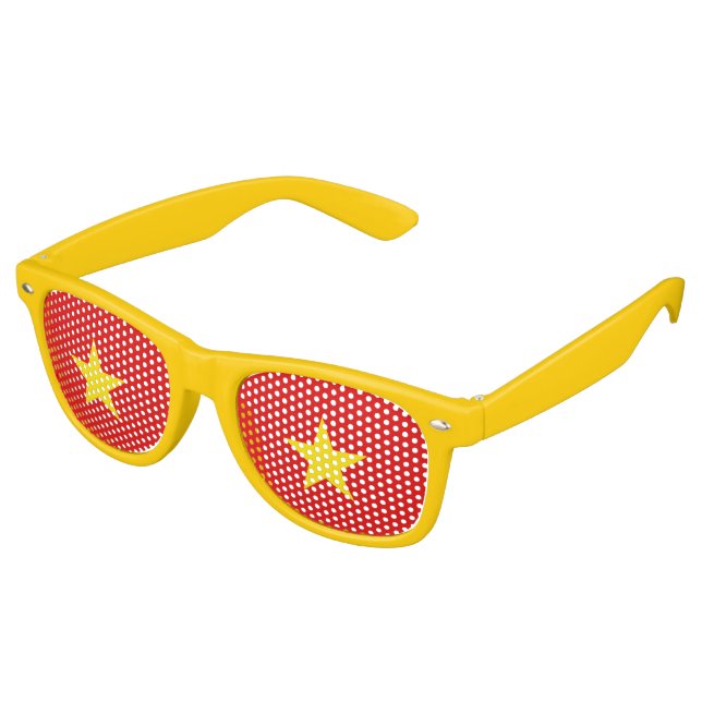 Lunettes De Fête Retro Drapeau du Vietnam (Angulaire)
