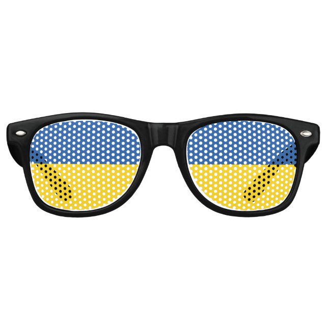 Lunettes De Fête Retro Drapeau d'Ukraine (Devant)