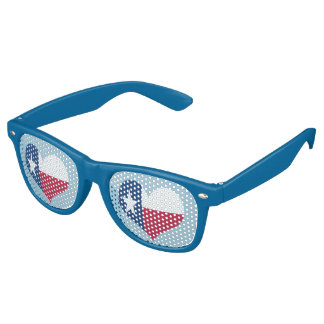 Lunettes De Fête Retro Drapeau en forme de coeur du Texas