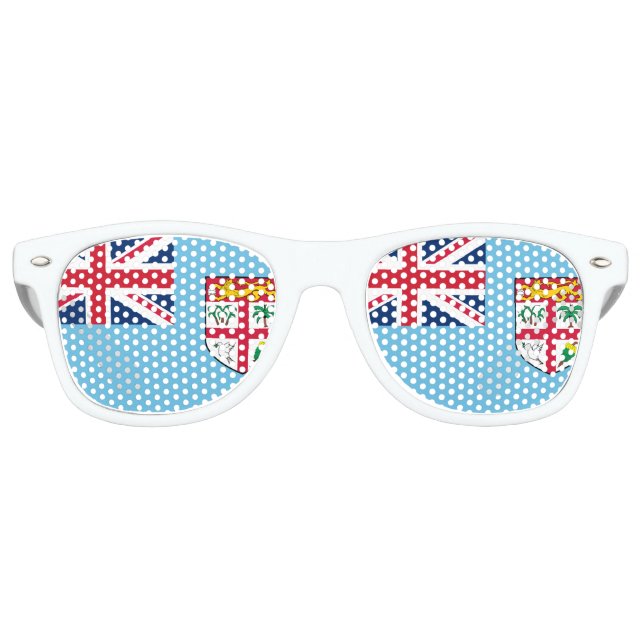 Lunettes De Fête Retro Drapeau Fidji (Devant)