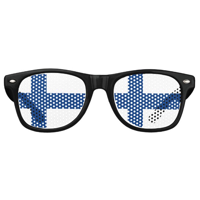 Lunettes De Fête Retro Drapeau Finlande (Devant)