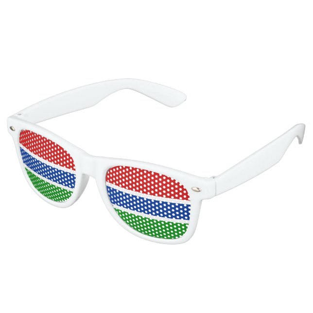 Lunettes De Fête Retro Drapeau Gambie (Angulaire)