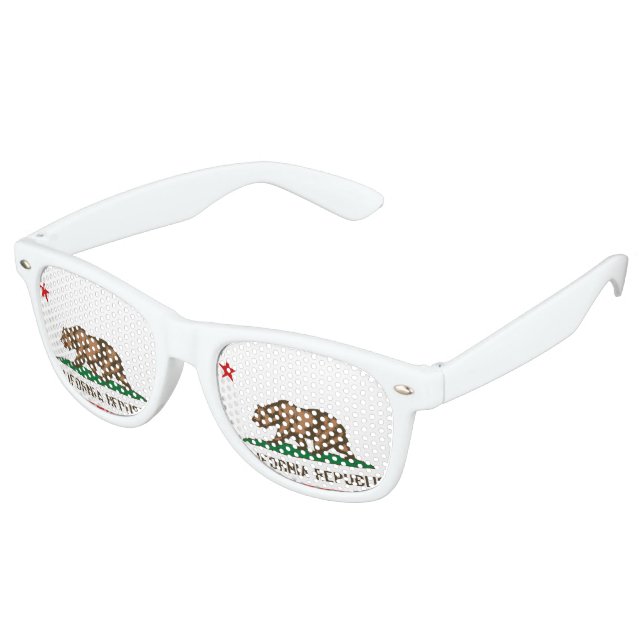 Lunettes De Fête Retro Drapeau Gay pride de Californie (Angulaire)