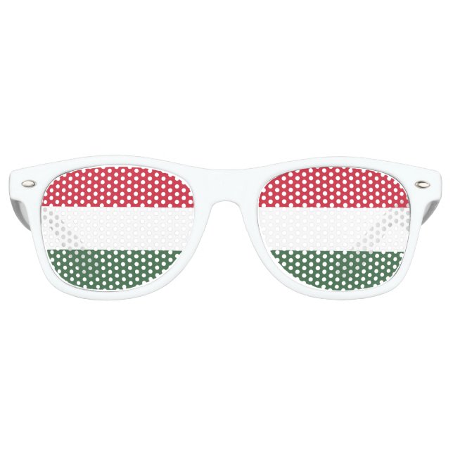 Lunettes De Fête Retro Drapeau hongrois - Magyarország zászlaja (Devant)