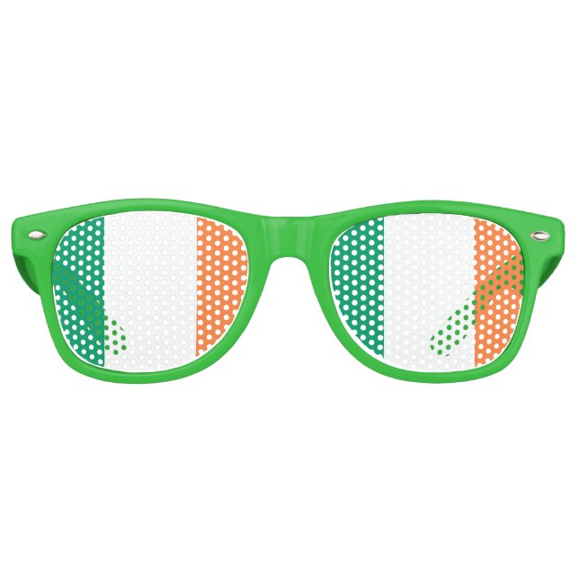 Lunettes De Fête Retro Drapeau irlandais (Devant)