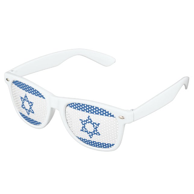 Lunettes De Fête Retro Drapeau Israël (Angulaire)