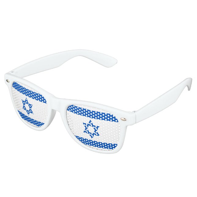 Lunettes De Fête Retro Drapeau Israël (Angulaire)