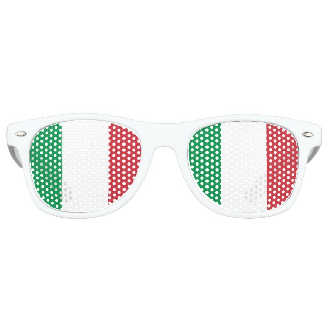 Lunettes De Fête Retro Drapeau Italie (Devant)